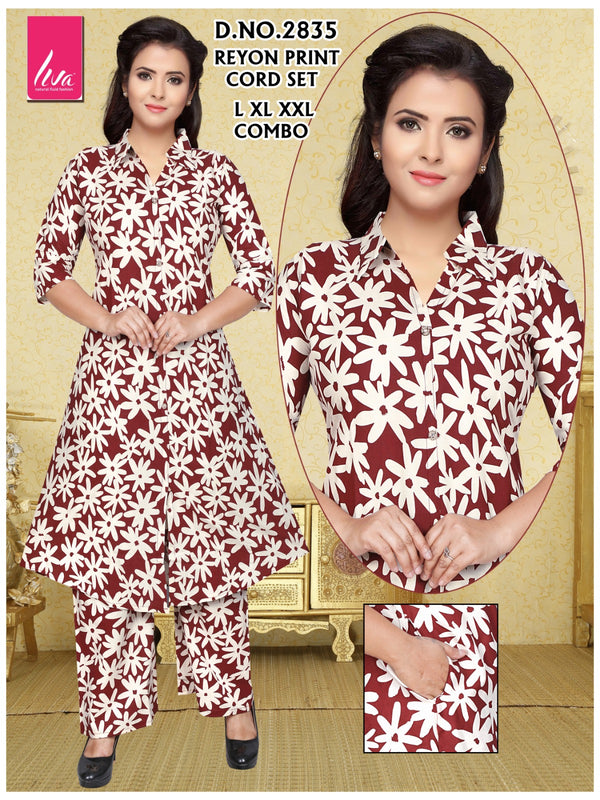 Maroon Daisy Bloom Cord Set