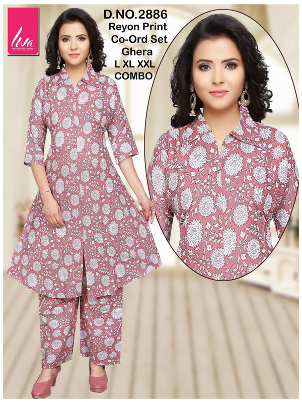 Dusty Rose Floral Cord Set