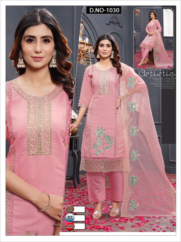 Graceful Pink Embroidered Salwar Suit