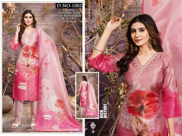 Graceful Cosmos Shimmer Pink 3-Piece Suit