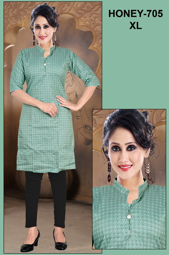 Mint Green Printed Kurti